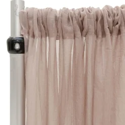 *FR* Crushed Sheer Voile Curtain Panel by Eastern Mills w/ 4" Pockets - 10ft Wide - Shadow Grey