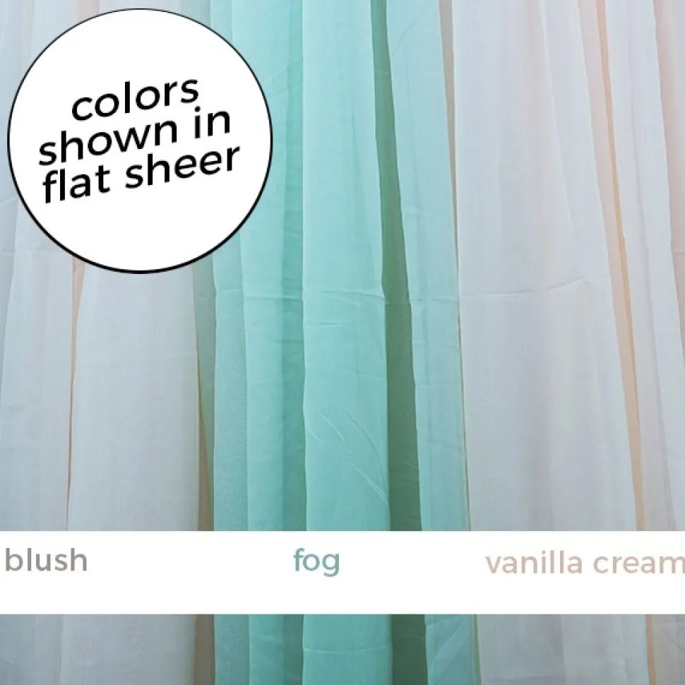 *FR* Crushed Sheer Voile Curtain Panel by Eastern Mills w/ 4" Pockets - 10ft Wide - Shadow Grey