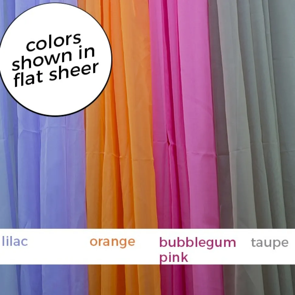 *FR* Crushed Sheer Voile Curtain Panel by Eastern Mills w/ 4" Pockets - 10ft Wide - Shadow Grey