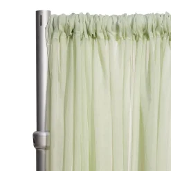 *FR* Crushed Sheer Voile Curtain Panel by Eastern Mills w/ 4" Pockets - 10ft Wide - Fog Green