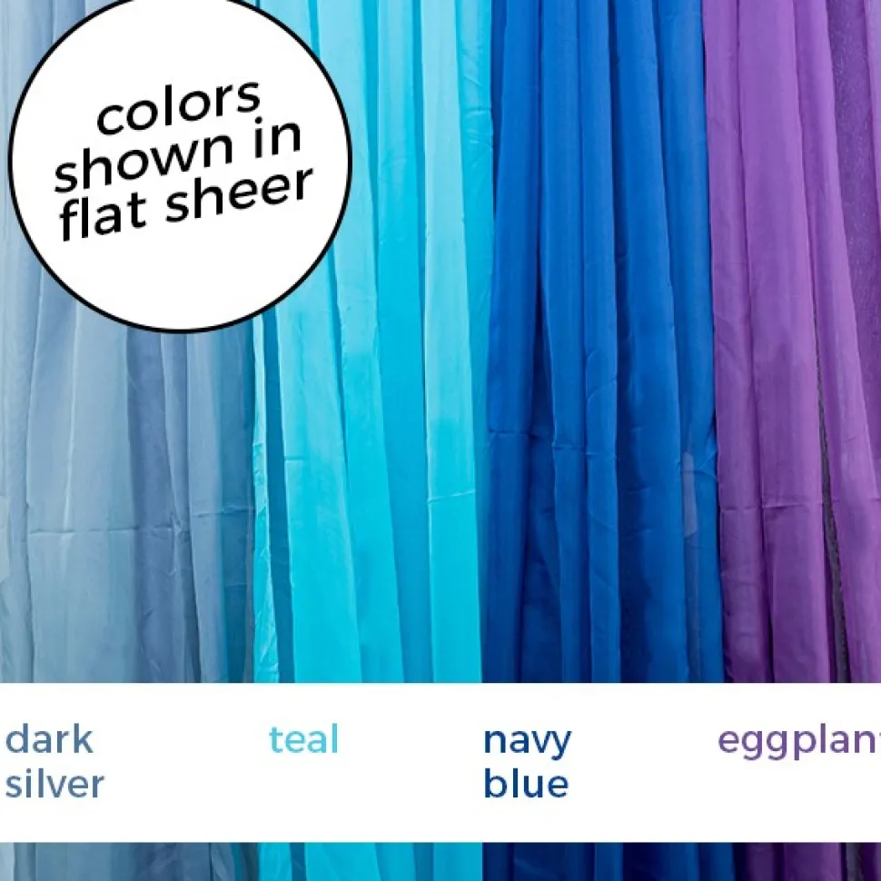 *FR* Crushed Sheer Voile Fabric by Eastern Mills by the Yard - 10ft Wide - Choice of Colors