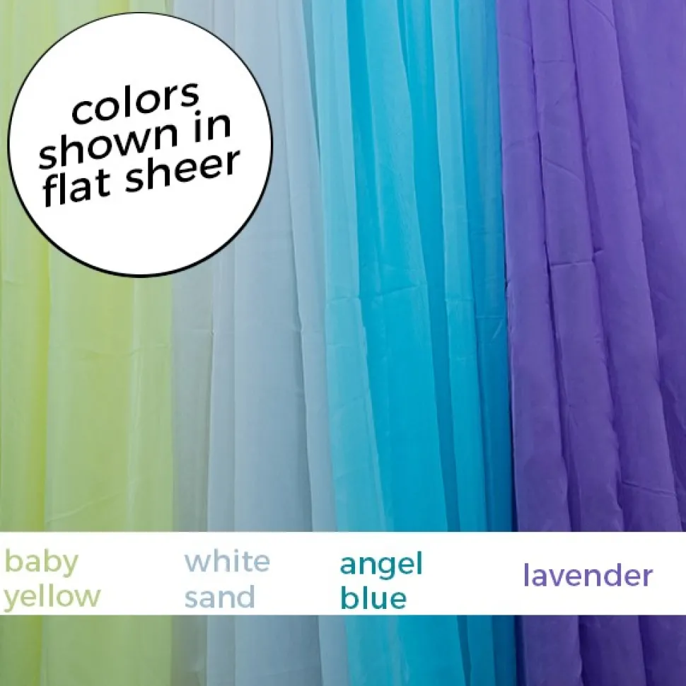 *FR* Crushed Sheer Voile Fabric by Eastern Mills by the Yard - 10ft Wide - Choice of Colors