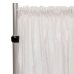 *FR* Crushed Taffeta Drape Panel by Eastern Mills 9 1/2 FT Wide w/ 4" Sewn Rod Pocket - White