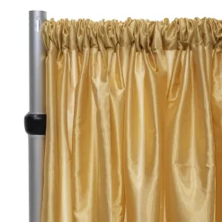 *FR* Crushed Taffeta Drape Panel by Eastern Mills 9 1/2 FT Wide w/ 4" Sewn Rod Pocket - Light Gold