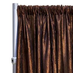 *FR* Crushed Taffeta Drape Panel by Eastern Mills 9 1/2 FT Wide w/ 4" Sewn Rod Pocket - Brown