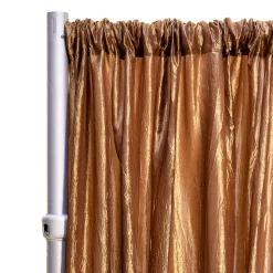 *FR* Crushed Taffeta Drape Panel by Eastern Mills 9 1/2 FT Wide w/ 4" Sewn Rod Pocket - Bronze