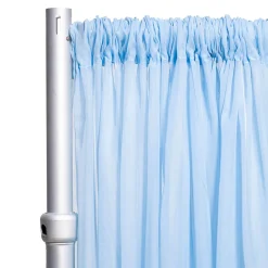 *FR* 10ft Wide Sheer Voile Curtain Panel by Eastern Mills w/ 4" Pockets - Baby Blue