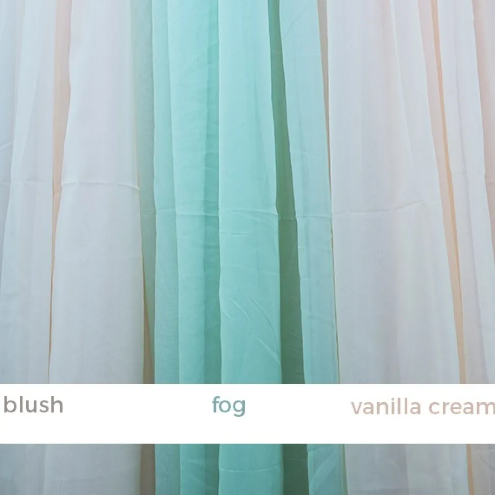 *FR* 10ft Wide Sheer Voile Curtain Panel by Eastern Mills w/ 4" Pockets - Shadow Grey