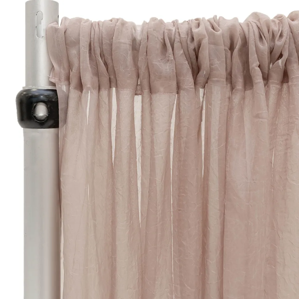 *FR* 10ft Wide Sheer Voile Curtain Panel by Eastern Mills w/ 4" Pockets - Shadow Grey
