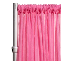 *FR* 10ft Wide Sheer Voile Curtain Panel by Eastern Mills w/ 4" Pockets - Bubble Gum Pink