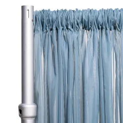 *FR* 10ft Wide Sheer Voile Curtain Panel by Eastern Mills w/ 4" Pockets - Grey Blue