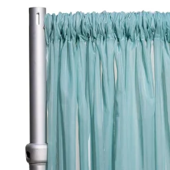 *FR* 10ft Wide Sheer Voile Curtain Panel by Eastern Mills w/ 4" Pockets - Seafoam Green