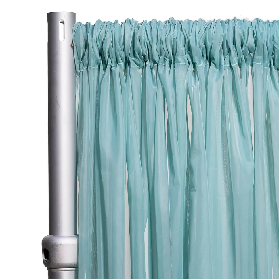 *FR* 10ft Wide Sheer Voile Curtain Panel by Eastern Mills w/ 4" Pockets - Seafoam Green