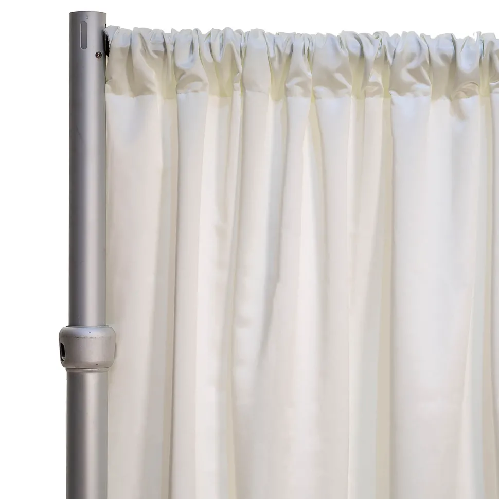 *FR* LUXE Satin Drape Panel by Eastern Mills (59" Wide) w/ 4" Sewn Rod Pocket - Lace Ivory