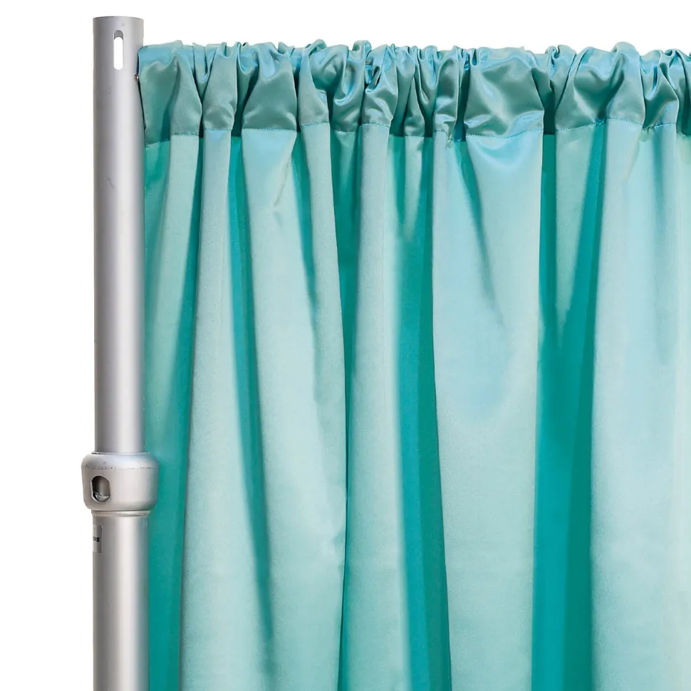 *FR* LUXE Satin Drape Panel by Eastern Mills (59" Wide) w/ 4" Sewn Rod Pocket - Premier Blue