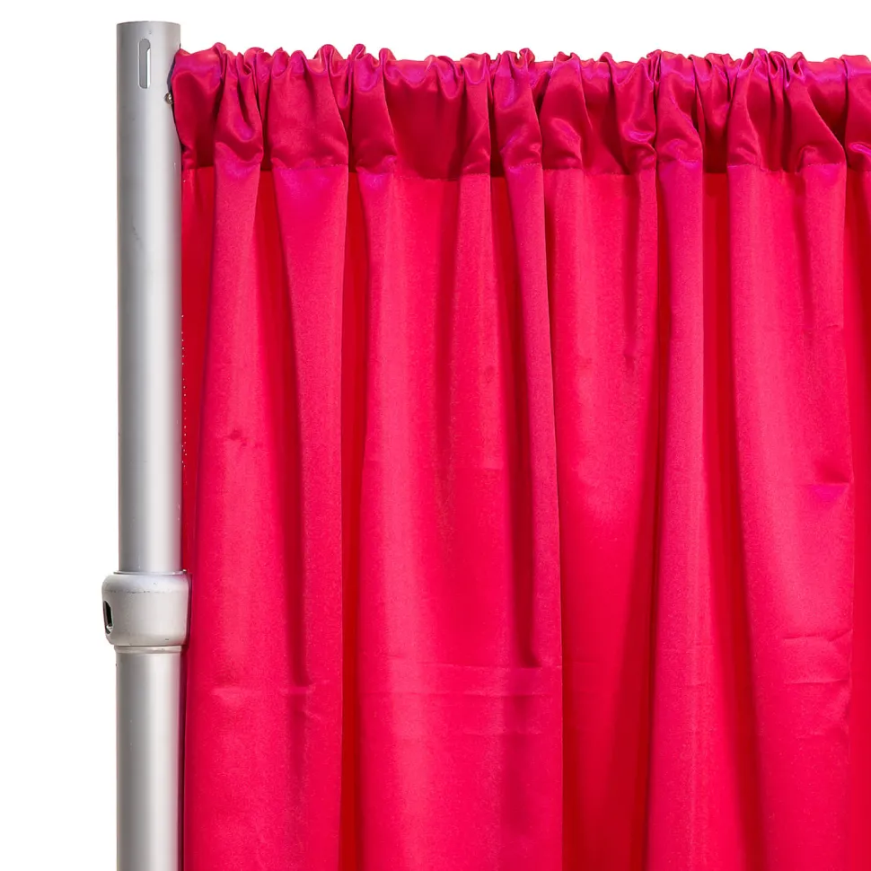 *FR* LUXE Satin Drape Panel by Eastern Mills (59" Wide) w/ 4" Sewn Rod Pocket - Cerise