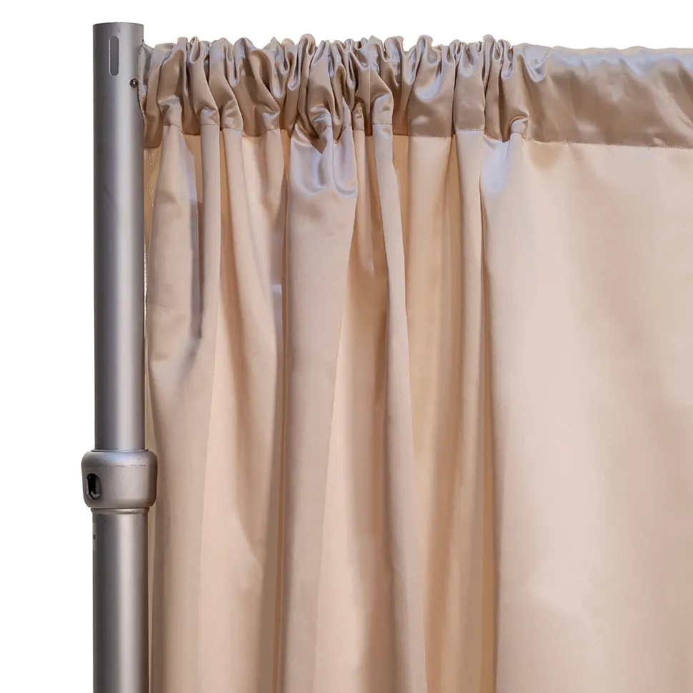 *FR* LUXE Satin Drape Panel by Eastern Mills (59" Wide) w/ 4" Sewn Rod Pocket - Sultry Beige