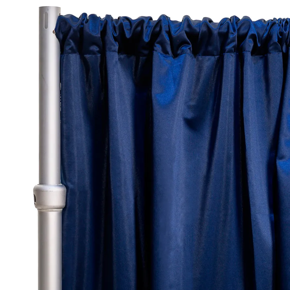 *FR* LUXE Satin Drape Panel by Eastern Mills (59" Wide) w/ 4" Sewn Rod Pocket - Storm Navy