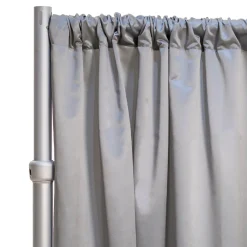 *FR* LUXE Satin Drape Panel by Eastern Mills (59" Wide) w/ 4" Sewn Rod Pocket - Ultra Platinum