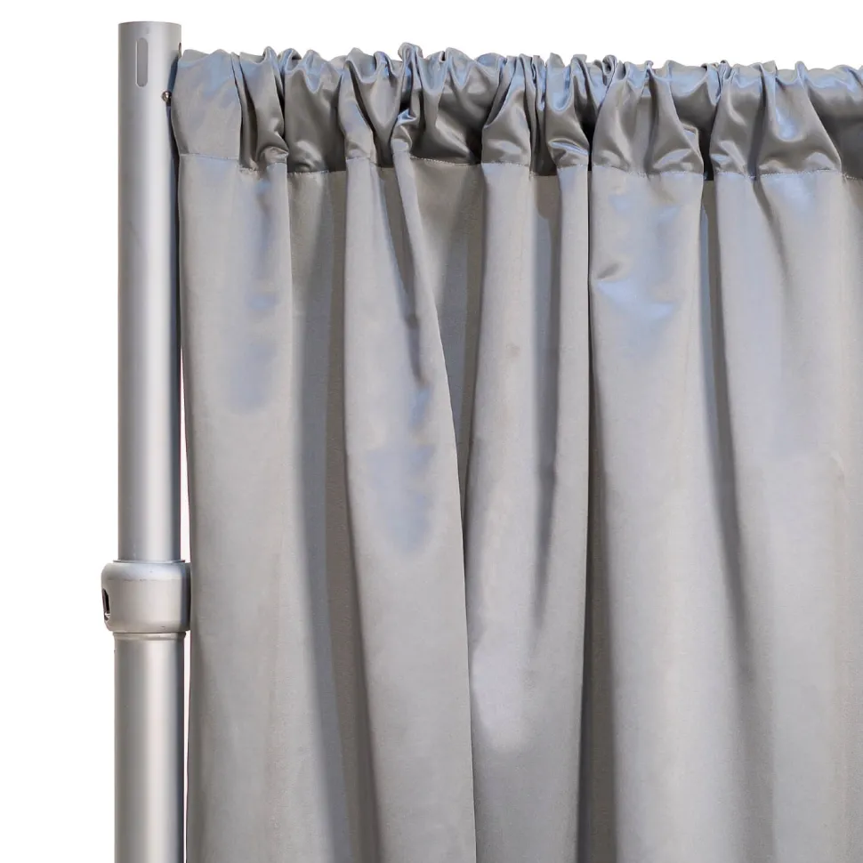 *FR* LUXE Satin Drape Panel by Eastern Mills (59" Wide) w/ 4" Sewn Rod Pocket - Ultra Platinum