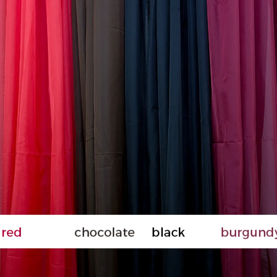 *FR* Sheer Voile Fabric by Eastern Mills By The Yard - 10FT Wide - Choice of Colors