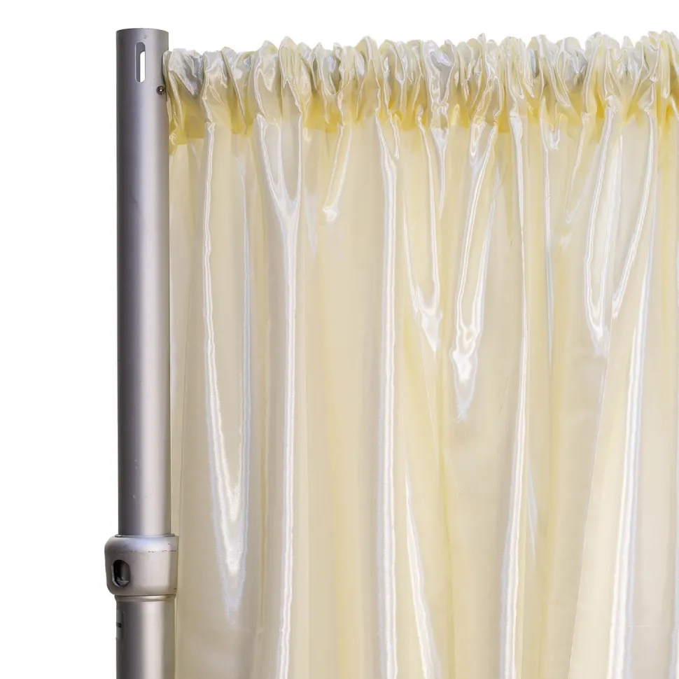 *FR* Taffeta Drape Panel by Eastern Mills 9 1/2 FT Wide w/ 4" Sewn Rod Pocket - Ivory
