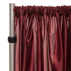 *FR* Taffeta Drape Panel by Eastern Mills 9 1/2 FT Wide w/ 4" Sewn Rod Pocket - Burgundy