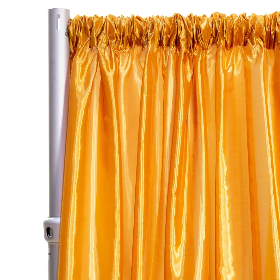 *FR* Taffeta Drape Panel by Eastern Mills 9 1/2 FT Wide w/ 4" Sewn Rod Pocket - Dark Gold