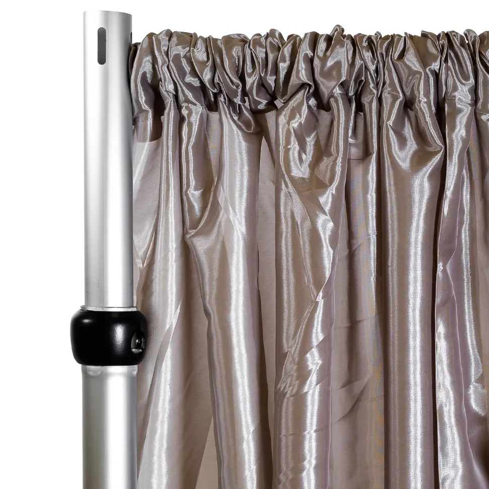 *FR* Taffeta Drape Panel by Eastern Mills 9 1/2 FT Wide w/ 4" Sewn Rod Pocket - Taupe