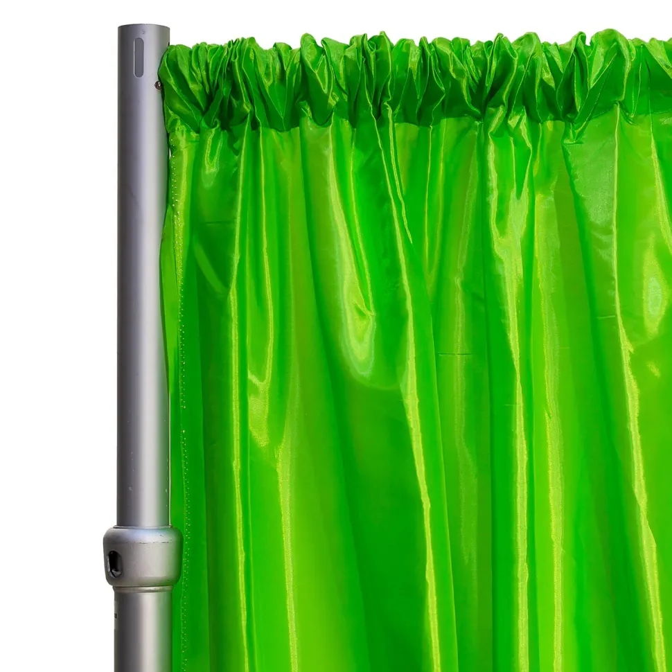 *FR* Taffeta Drape Panel by Eastern Mills 9 1/2 FT Wide w/ 4" Sewn Rod Pocket - Lime