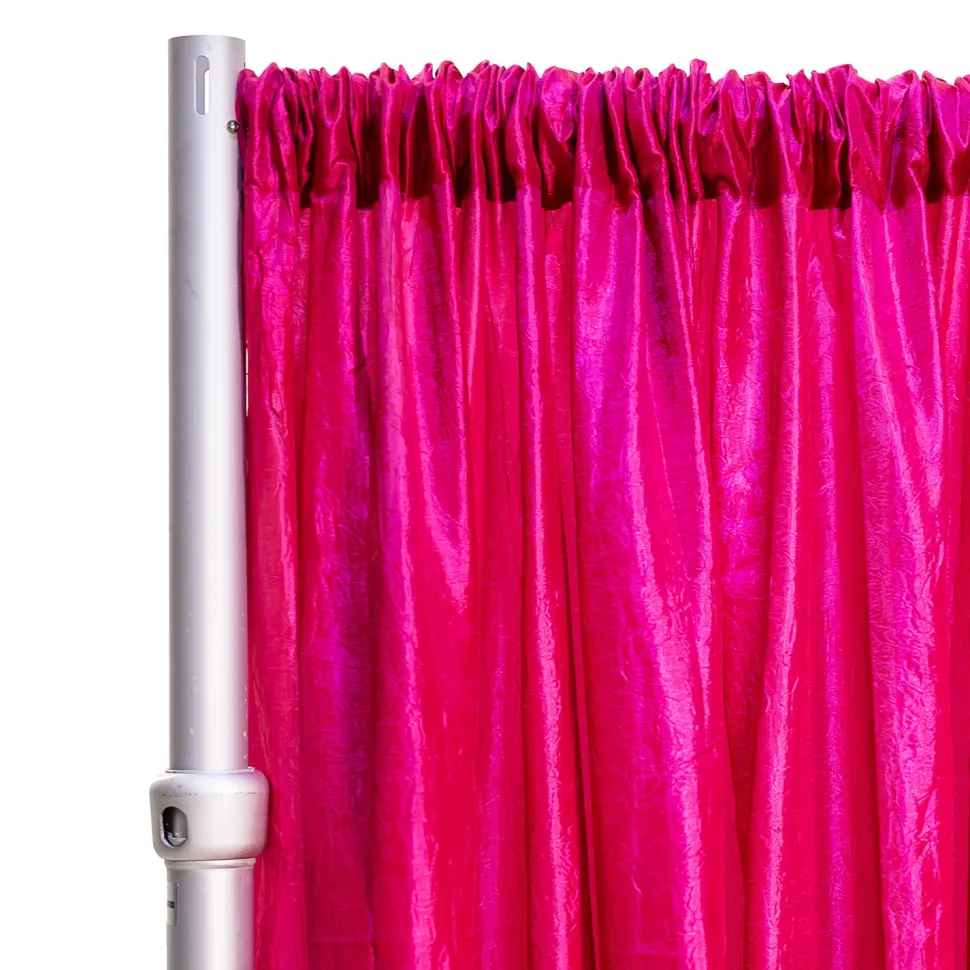 *FR* Taffeta Drape Panel by Eastern Mills 9 1/2 FT Wide w/ 4" Sewn Rod Pocket - Fuchsia