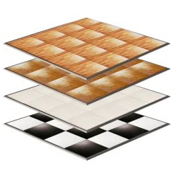 16ft by 16ft Premium Laminate Wood Dance Floor - Portable with Aluminum Side Paneling - Variety of Finishes