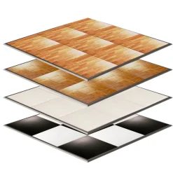 12ft by 12ft Premium Laminate Wood Dance Floor - Portable with Aluminum Side Paneling - Variety of Finishes
