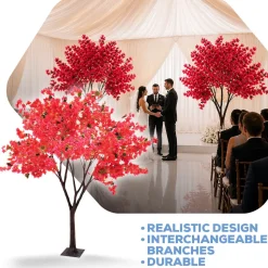 7ft Artificial Bougainvillea Tree — Fuchsia, 11 Interchangeable Branches | Customize for Weddings & Events | ModTree™ Collection