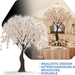 6ft Artificial Cherry Blossom Tree — Blush / Light Pink / Pink, 10 Interchangeable Branches | Customize for Weddings & Events | ModTree™ Collections