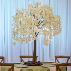 5ft Artificial Cherry Blossom Tree — White, 10 Interchangeable Branches | Customize for Weddings & Events | ModTree™ Collection