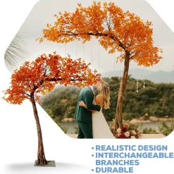 11ft Artificial Fall / Autumn Leaf Tree, 27 Interchangeable Branches | ModTree™ Collection
