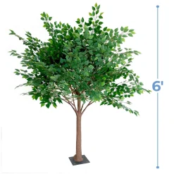 6ft Artificial Fig Leaf Tree — Green, 10 Interchangeable Branches | Customize for Weddings & Events | ModTree™ Collection