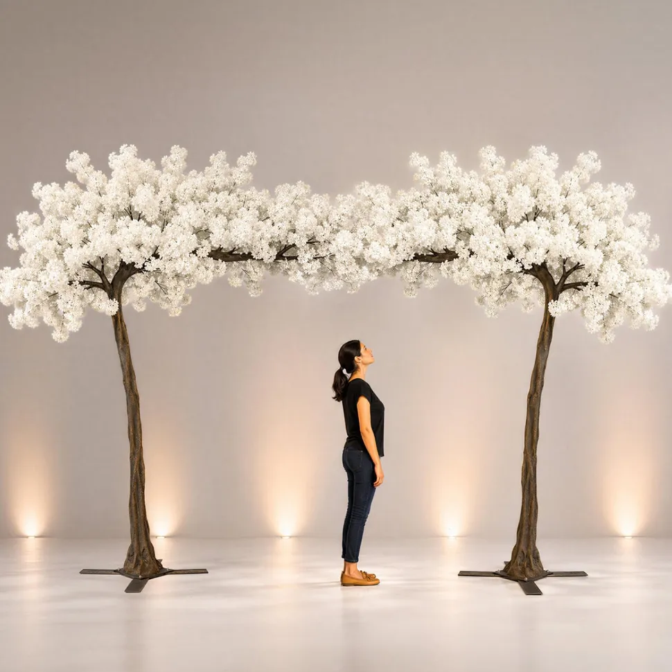 11ft Artificial Flowering Hydrangea Tree — White, 27 Interchangeable Branches | ModTree™ Collection