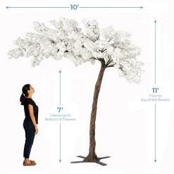 11ft Artificial Flowering Hydrangea Tree — White, 27 Interchangeable Branches | ModTree™ Collection