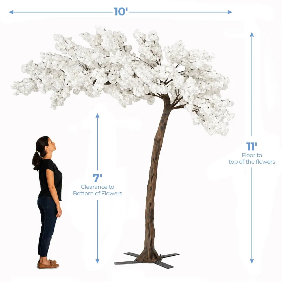 11ft Artificial Flowering Hydrangea Tree — White, 27 Interchangeable Branches | ModTree™ Collection