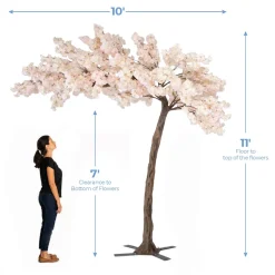 11ft Artificial Flowering Hydrangea Tree — Blush / Light Pink, 27 Interchangeable Branches | ModTree™ Collection