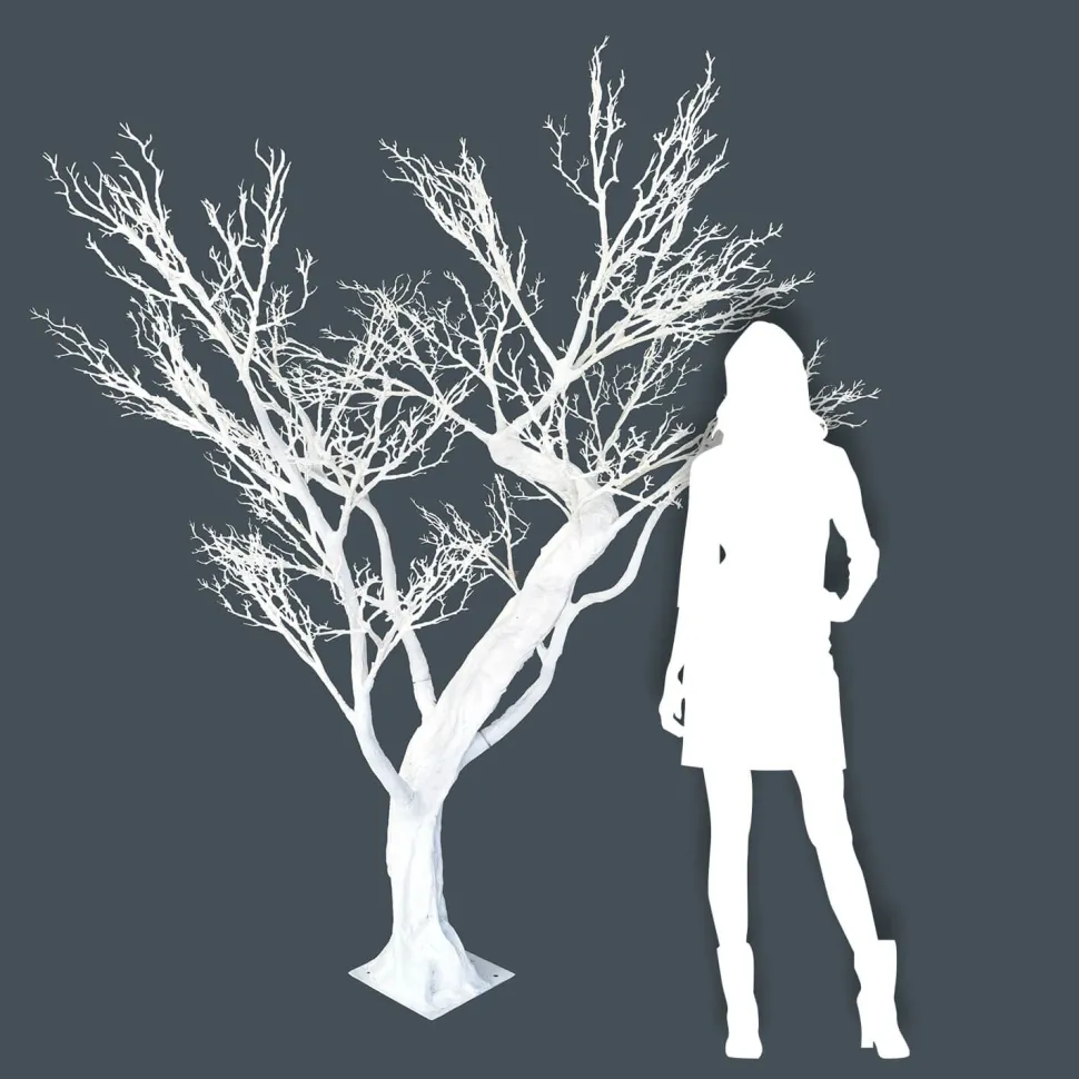 8ft Artificial Grand Manzanita Tree — White, 24 Interchangeable Branches | Customize for Weddings & Events | ModTree™ Collection