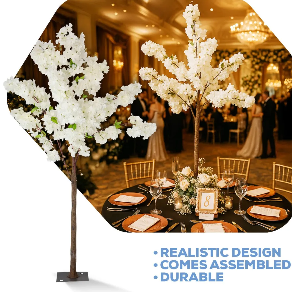 4.5ft Artificial Hydrangea Bloom Tabletop Centerpiece Tree — White | ModTree™ Collection