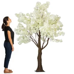 6.5ft Artificial Hydrangea Bloom Tree — White, 10 Interchangeable Branches | Customize for Weddings & Events | ModTree™ Collection
