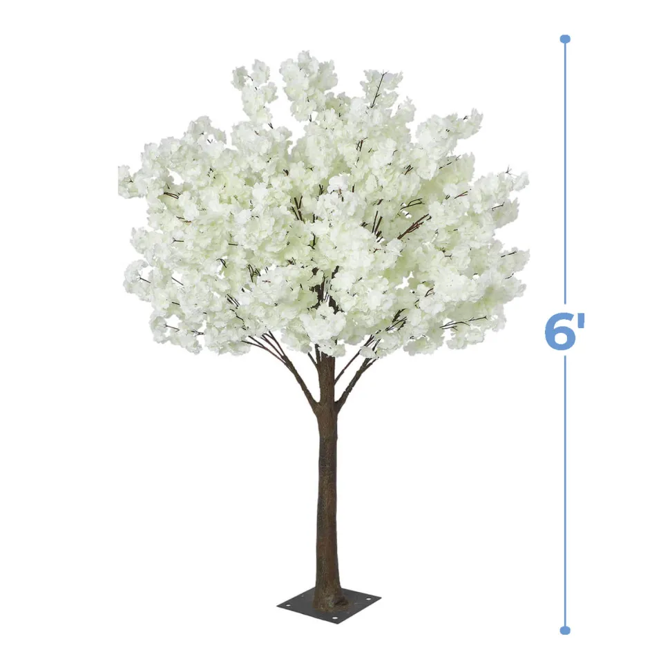 6ft Artificial Hydrangea Bloom Tree — White, 10 Interchangeable Branches | Customize for Weddings & Events | ModTree™ Collection