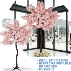 9ft Artificial Hydrangea Bloom Tree — Blush / Light Pink, 19 Interchangeable Branches | ModTree™ Collection
