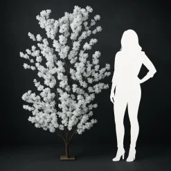 8ft Artificial Hydrangea Tree — White, 10 Interchangeable Branches | Customize for Weddings & Events | ModTree™ Collection