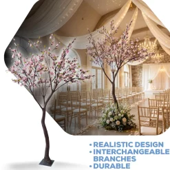 10ft Artificial Magnolia Tree — Pink, 13 Interchangeable Branches | Customize for Weddings & Events | ModTree™ Collection