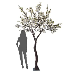 10ft Artificial Magnolia Tree — White, 13 Interchangeable Branches | Customize for Weddings & Events | ModTree™ Collection